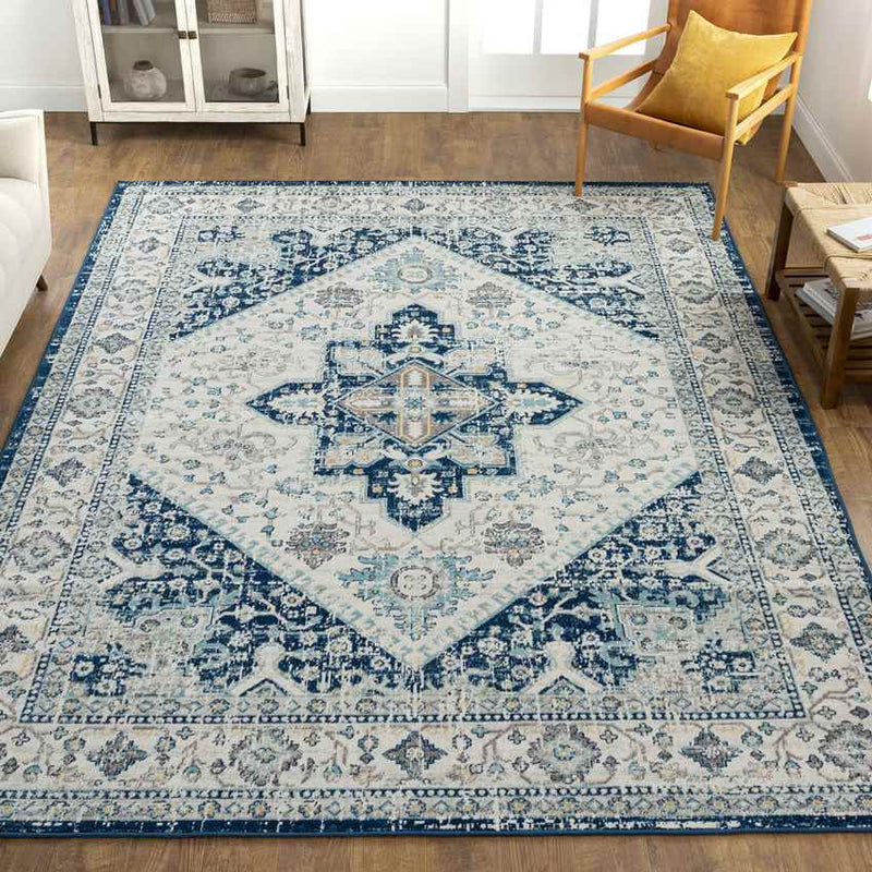 Battle Ground Traditional Teal Area Rug