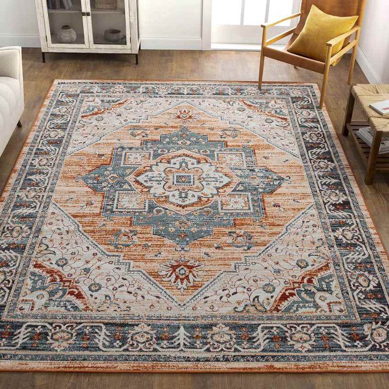 Brownsburg Traditional Burnt Orange Area Rug