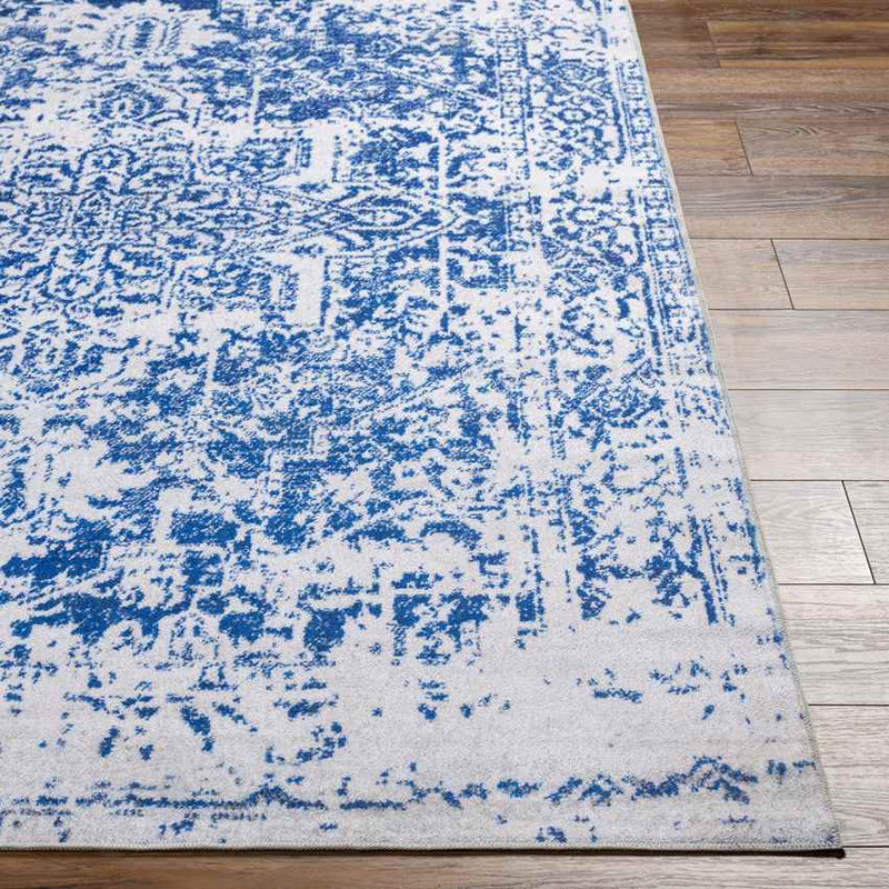 Straughn Traditional Blue Washable Area Rug