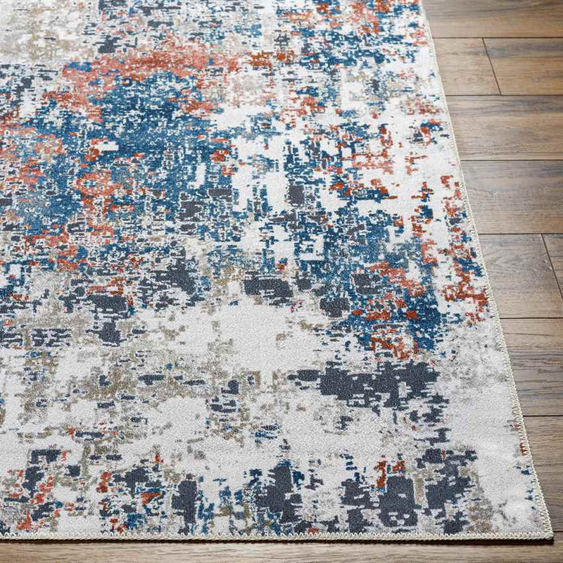 Sulphur Springs Modern Pale Blue Washable Area Rug