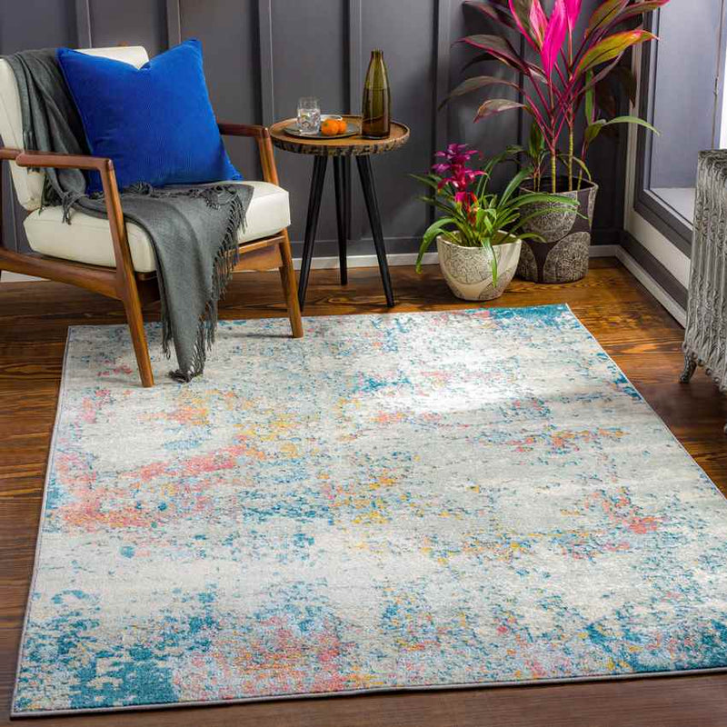 Leah Modern Teal Area Rug