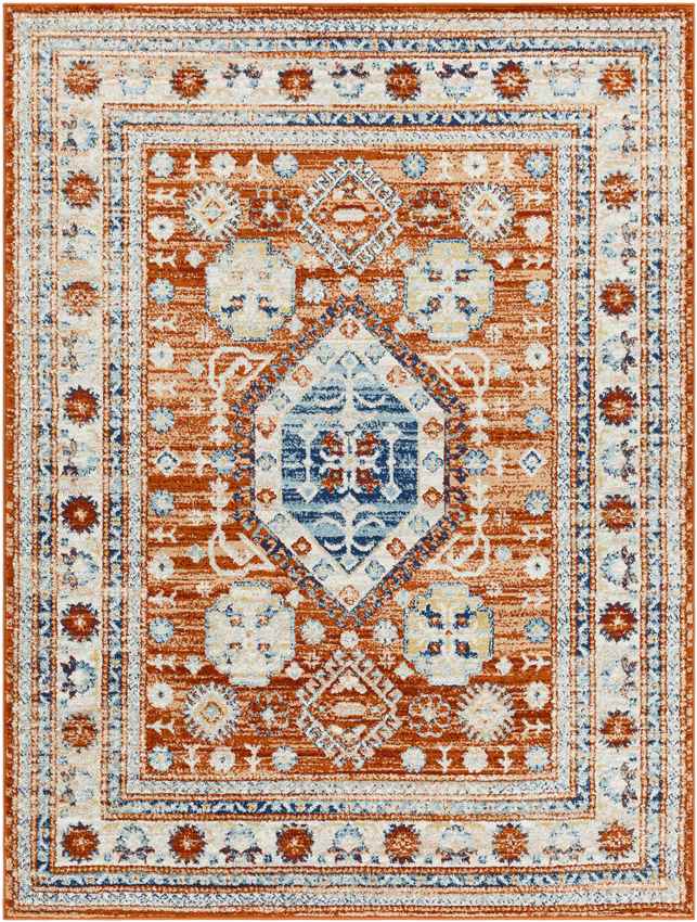 Cadiz Traditional Burnt Orange Area Rug