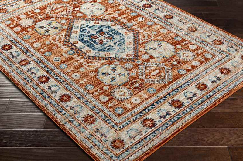 Cadiz Traditional Burnt Orange Area Rug