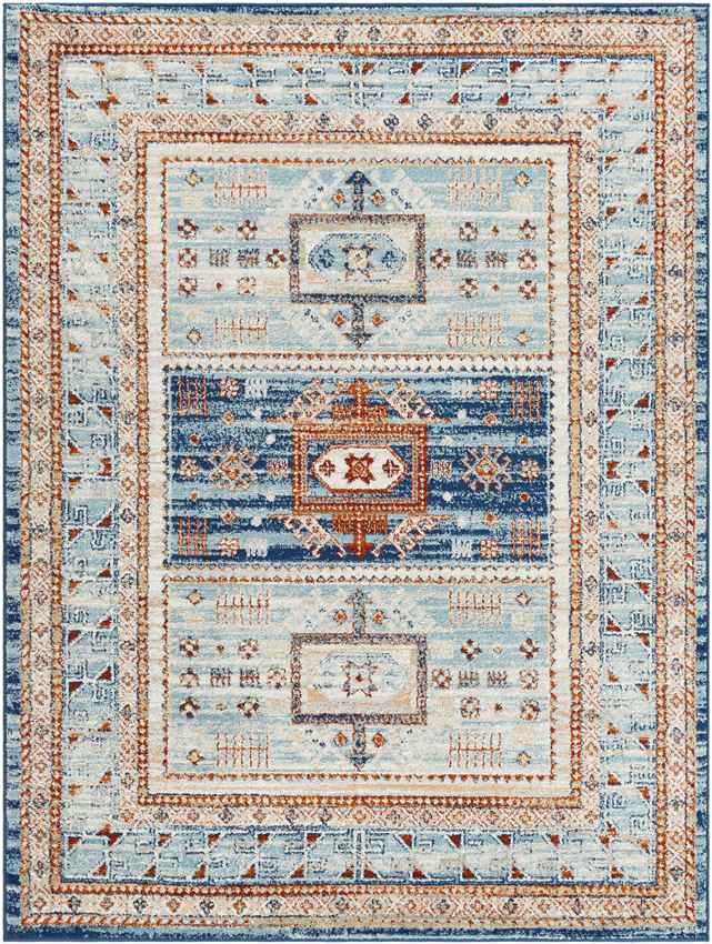 Campbellsburg Traditional Denim Area Rug