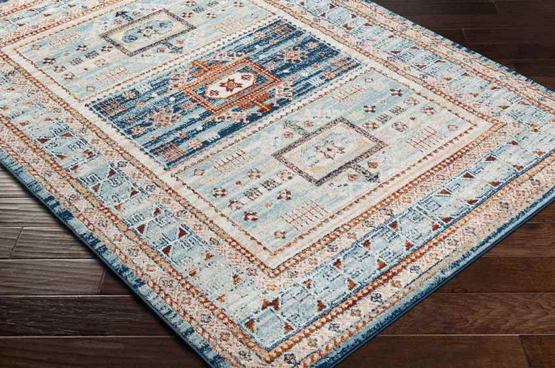 Campbellsburg Traditional Denim Area Rug