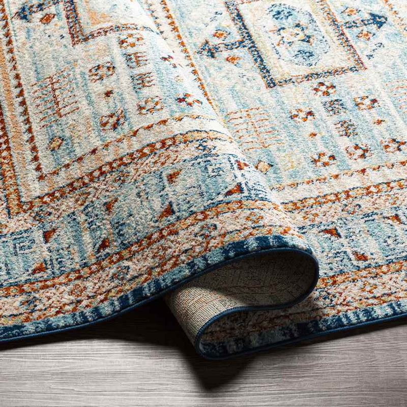 Campbellsburg Traditional Denim Area Rug