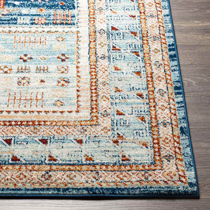 Campbellsburg Traditional Denim Area Rug