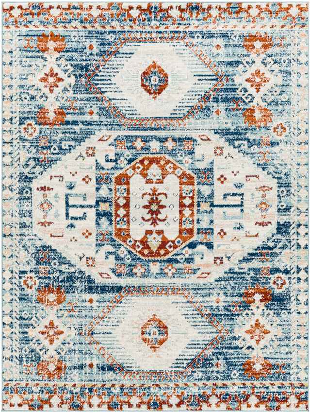 Riczi Traditional Dark Teal Area Rug