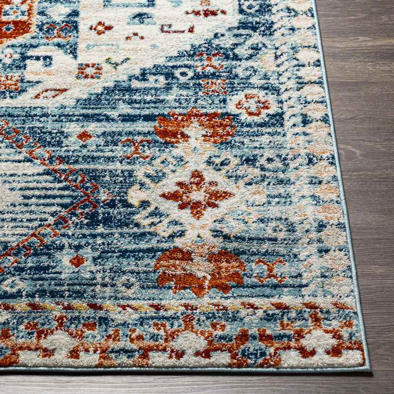 Riczi Traditional Dark Teal Area Rug