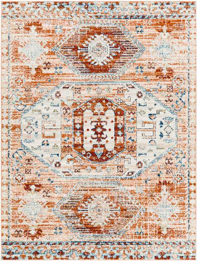 Riczi Traditional Burnt Orange Area Rug