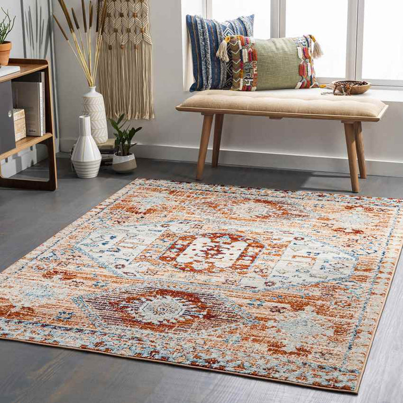 Riczi Traditional Burnt Orange Area Rug