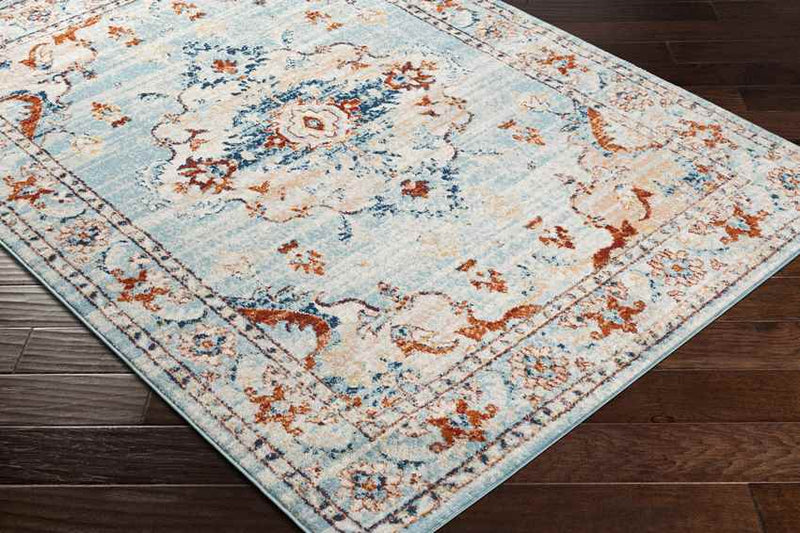 Mhilea Traditional Pale Blue Area Rug