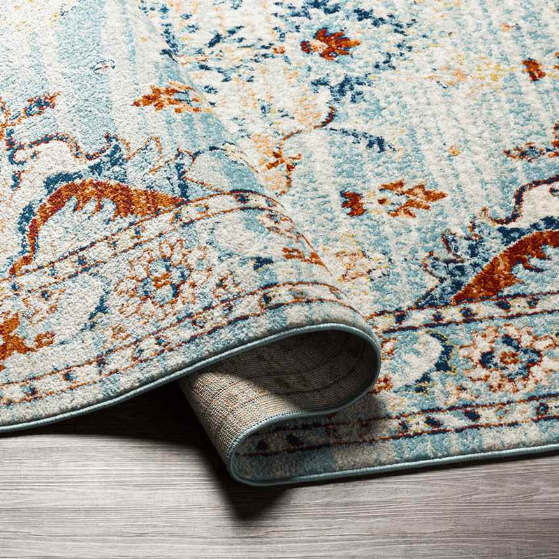 Mhilea Traditional Pale Blue Area Rug