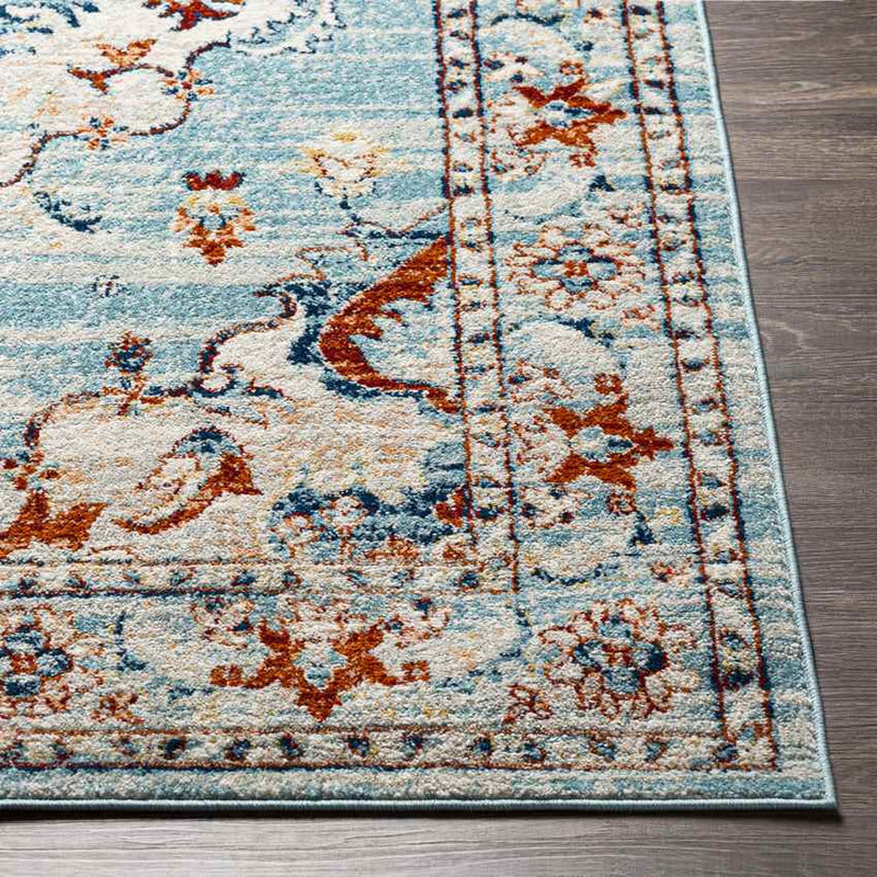 Mhilea Traditional Pale Blue Area Rug