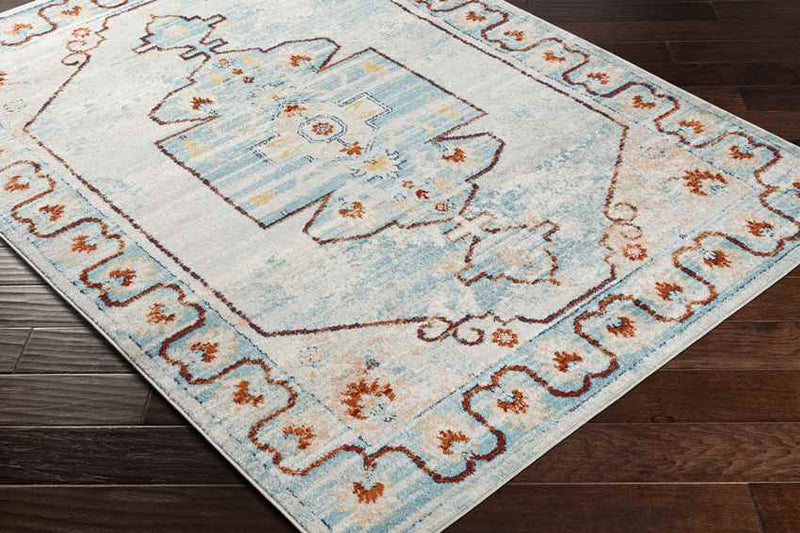 Chrisney Traditional Pale Blue Area Rug