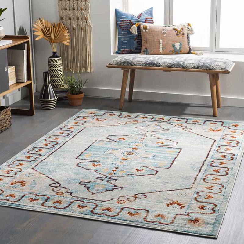 Chrisney Traditional Pale Blue Area Rug