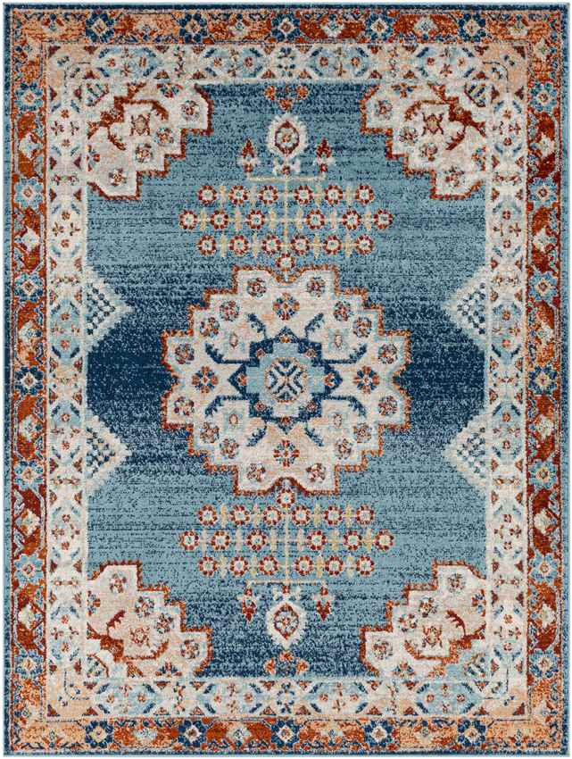 Churubusco Traditional Dark Teal Area Rug