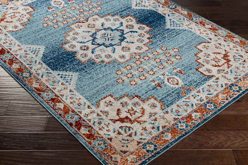 Churubusco Traditional Dark Teal Area Rug