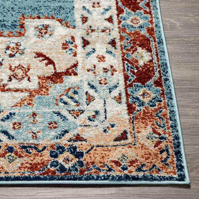 Churubusco Traditional Dark Teal Area Rug