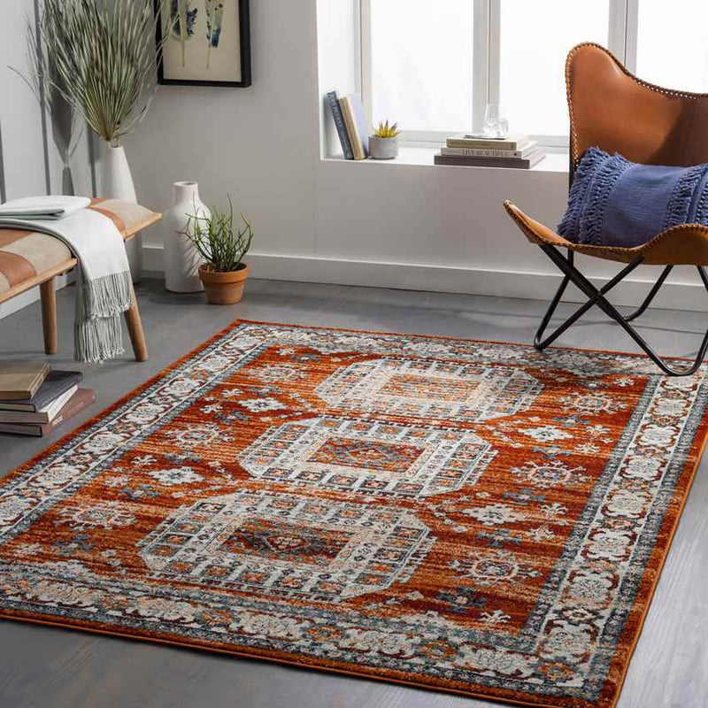 Country Club Heights Traditional Burnt Orange Area Rug