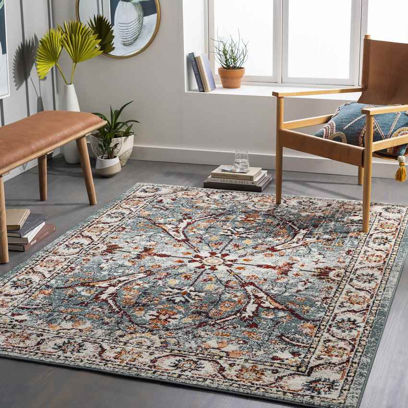 Darlington Traditional Pale Blue Area Rug