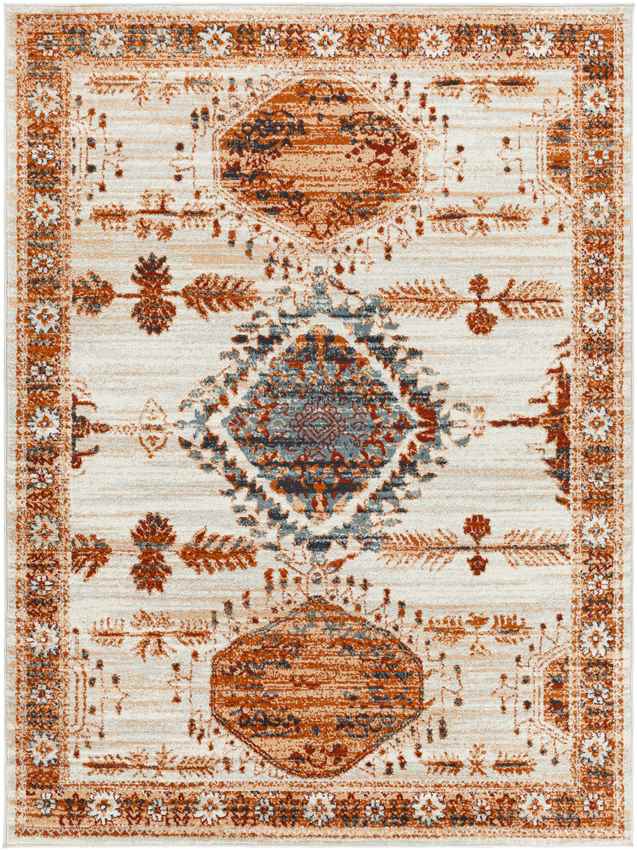 Darmstadt Traditional Burnt Orange Area Rug