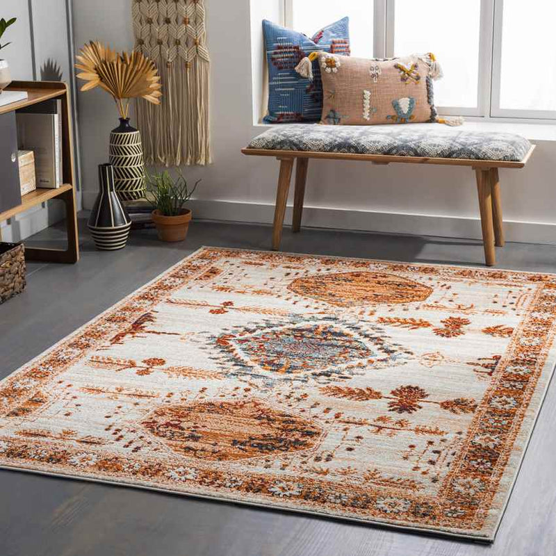 Darmstadt Traditional Burnt Orange Area Rug