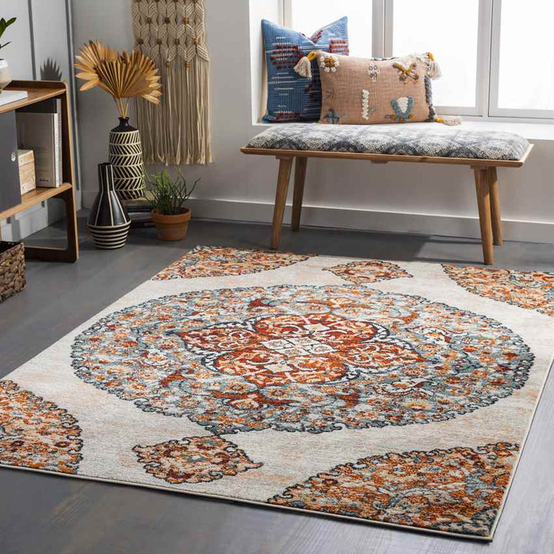 Decker Traditional Tangerine Area Rug