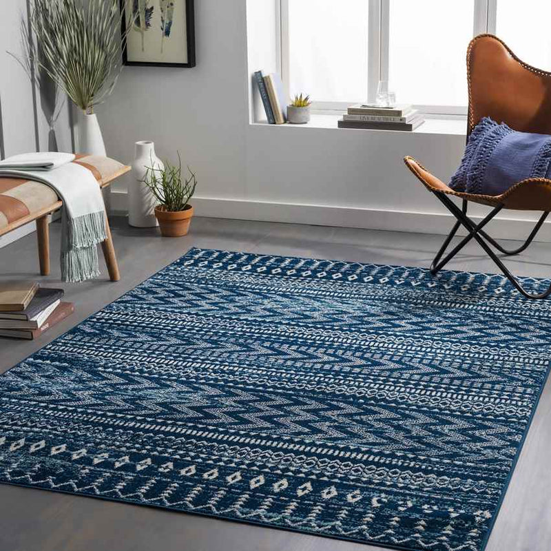 English Global Dark Blue Area Rug