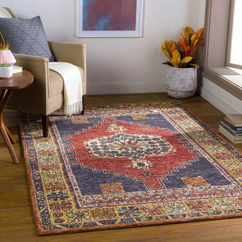 Merrionette Park Traditional Garnet Area Rug