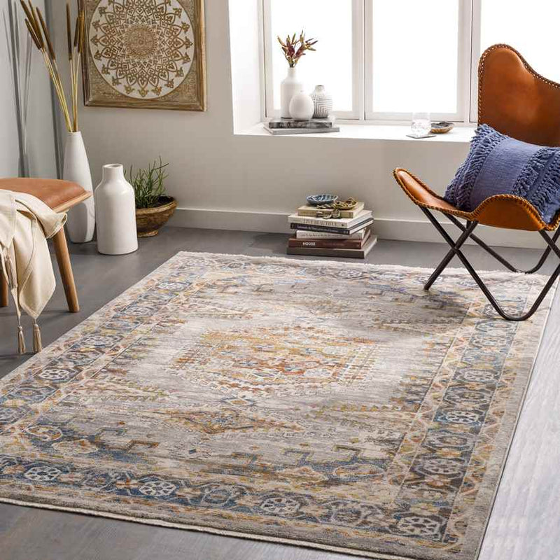 Searsboro Traditional Denim Area Rug