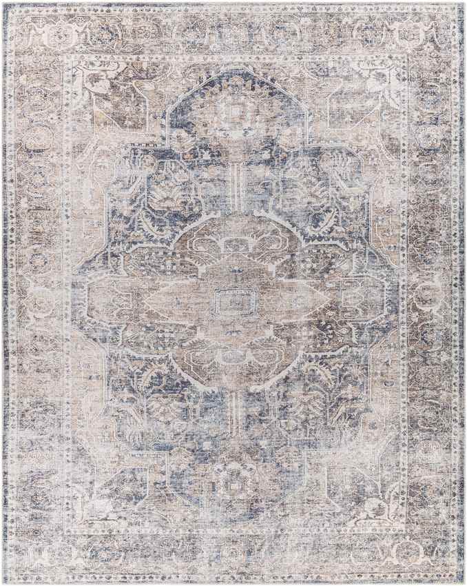 West Des Moines Traditional Tan Washable Area Rug