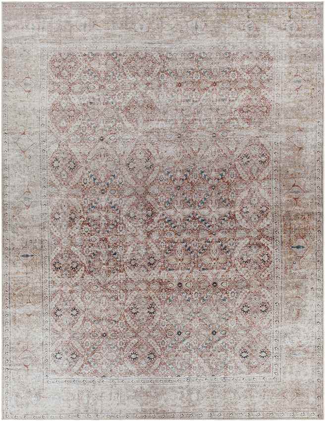 West Union Traditional Rust Washable Area Rug