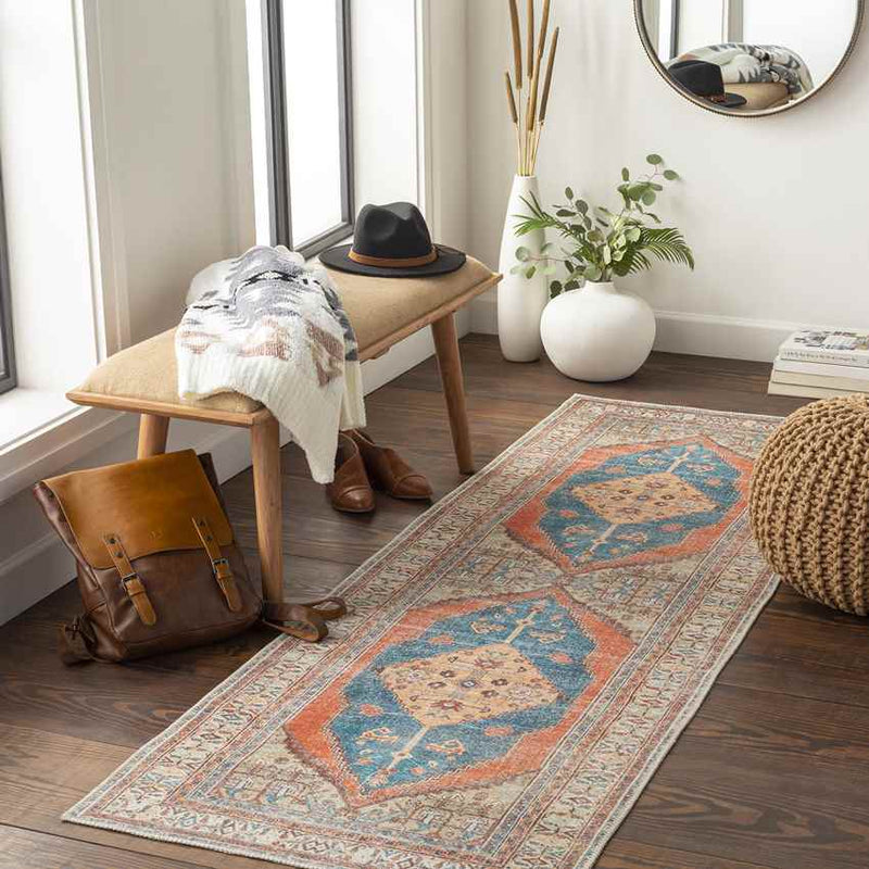 Westgate Traditional Burnt Orange Washable Area Rug