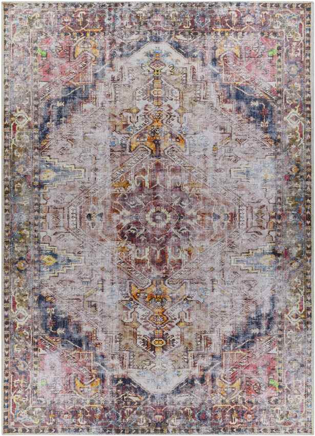 Whittemore Traditional Pink Washable Area Rug