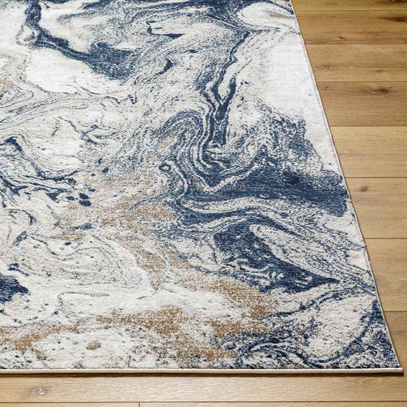 Gruver Modern Dark Blue Area Rug