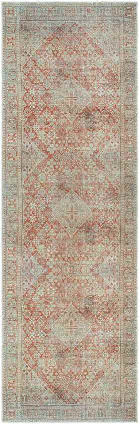 Mylikouri Traditional Rust Washable Area Rug