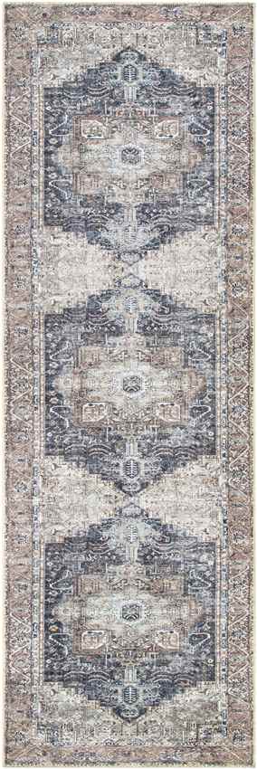 Nora Traditional Dark Brown Washable Mandala Area Rug