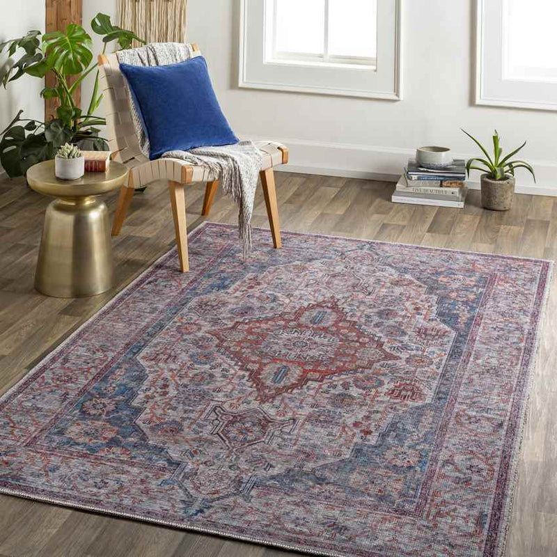 Moullas Traditional Burgundy Washable Area Rug