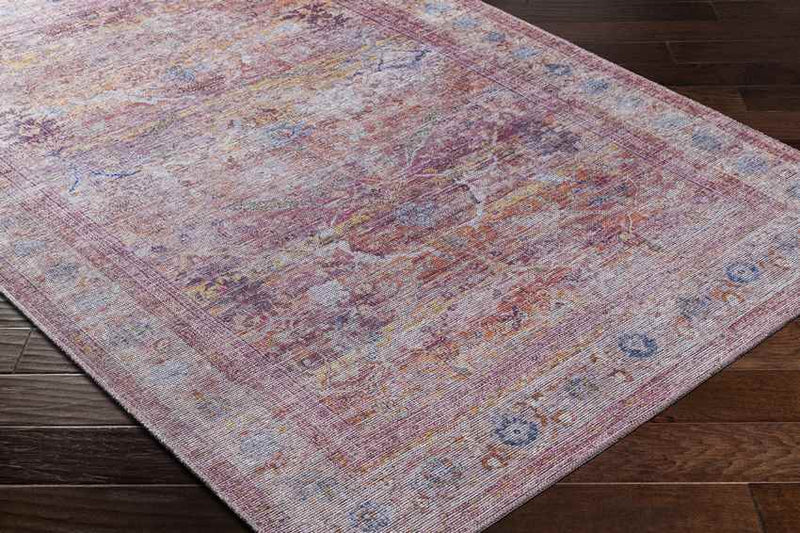 Afania Traditional Rust Washable Area Rug