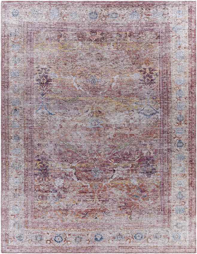 Afania Traditional Rust Washable Area Rug