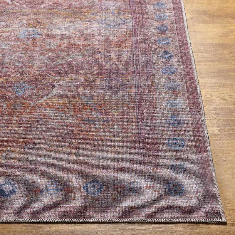 Afania Traditional Rust Washable Area Rug