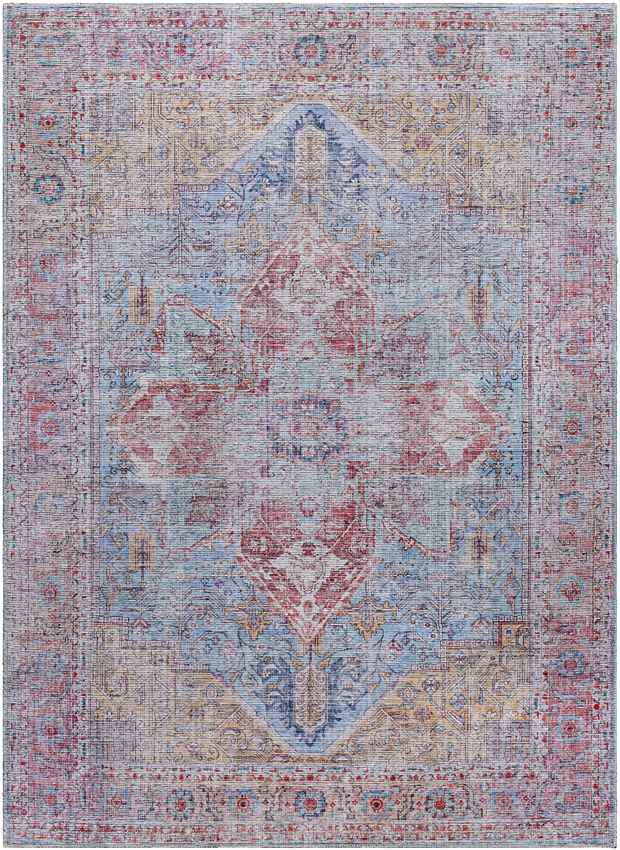 Komi Traditional Dark Blue Washable Area Rug