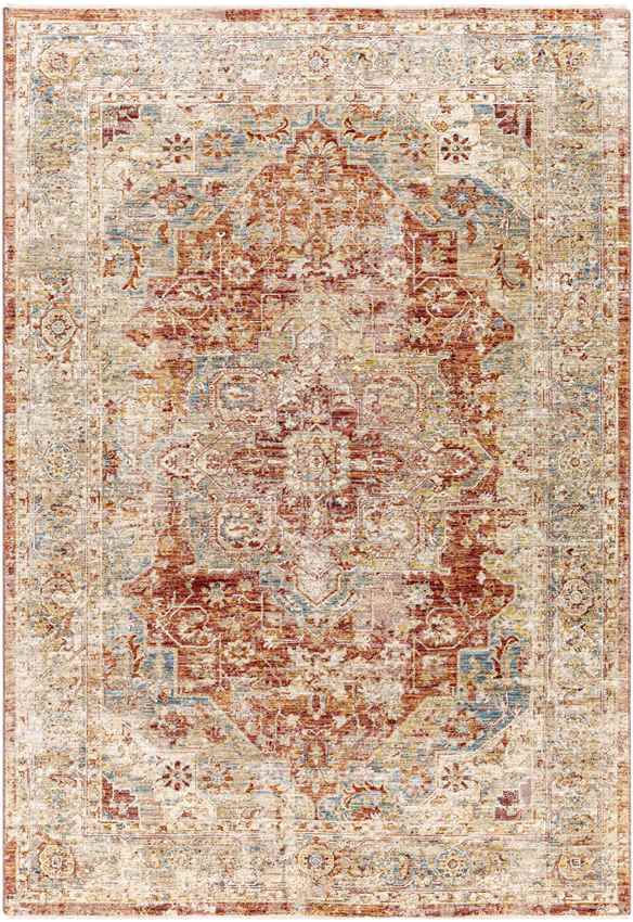 Harcourt Traditional Burgundy Area Rug