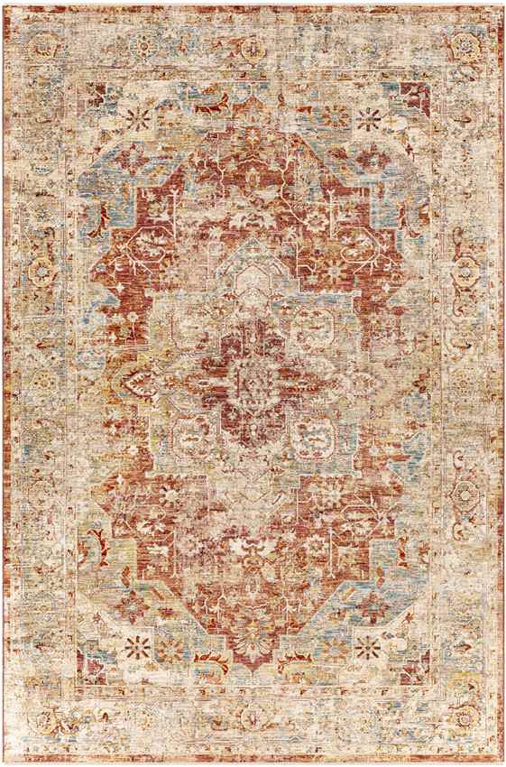 Harcourt Traditional Burgundy Area Rug