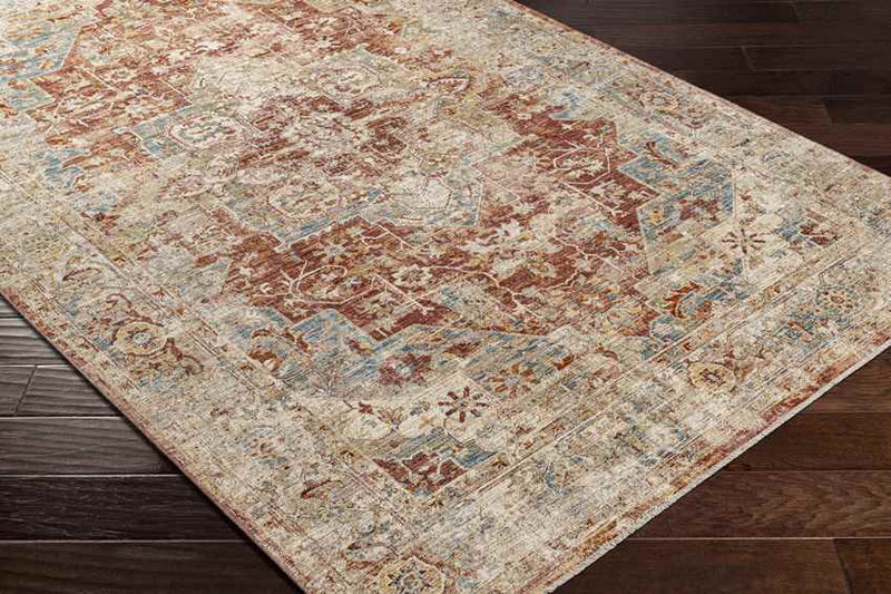 Harcourt Traditional Burgundy Area Rug