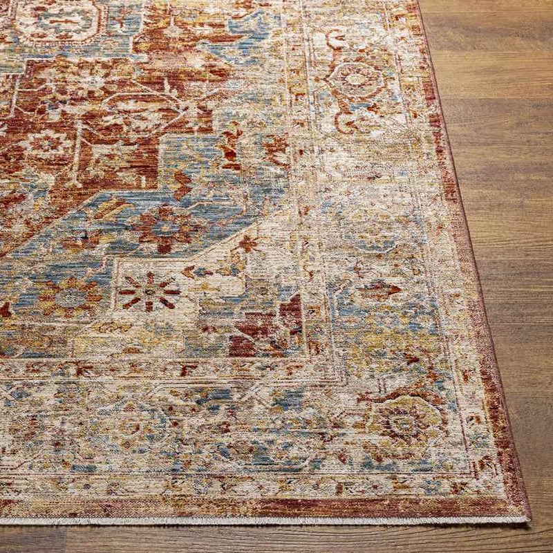 Harcourt Traditional Burgundy Area Rug