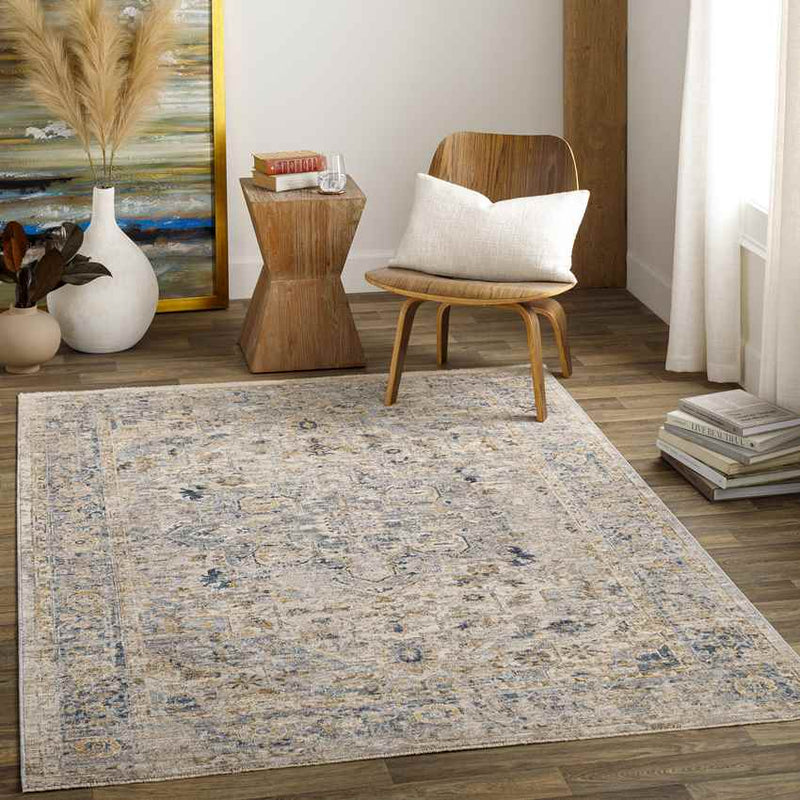 Harcourt Traditional Denim Area Rug