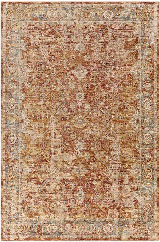 Harpers Ferry Traditional Burgundy Area Rug