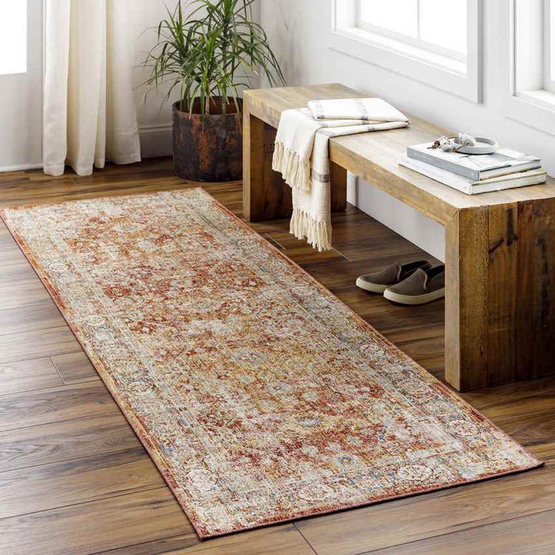 Harpers Ferry Traditional Burgundy Area Rug